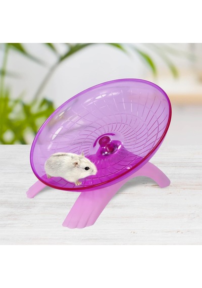 Hamster Uçan Daire Sessiz Koşu Egzersiz Tekerleği Gerbil Sıçan Fare Kirpi Küçük Hayvanlar İçin Pembe