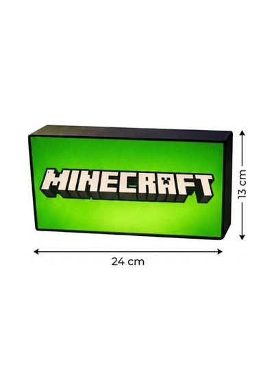 Minecraft Logolu Dekoratif Aydınlatma Gece Lambası 24x13cm Çok Renkli