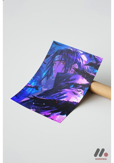 Naruto Sasuke Anime Poster, Çerçevesiz Yüksek Kalite Duvar Afişi - Anime Severlere Özel Hediye