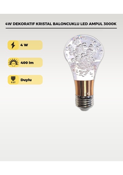 4w Dekoratif Kristal Baloncuklu Led Ampul 3000k Gün Işığı