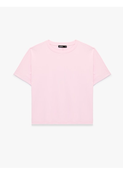 Koton Pamuklu Regular Fit Kısa Kollu Bisiklet Yaka Basic Tişört Pembe 6sak60004uk Gül