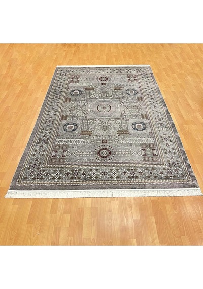 Şirvan Desenli 200 X 300 İpek Halı Gri