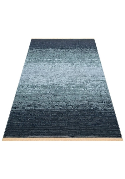 Kutnu Kılım Modern Ombre Renk Geçişli Yıkanabilir Çift Taraflı Kilim Antrasit - Gri