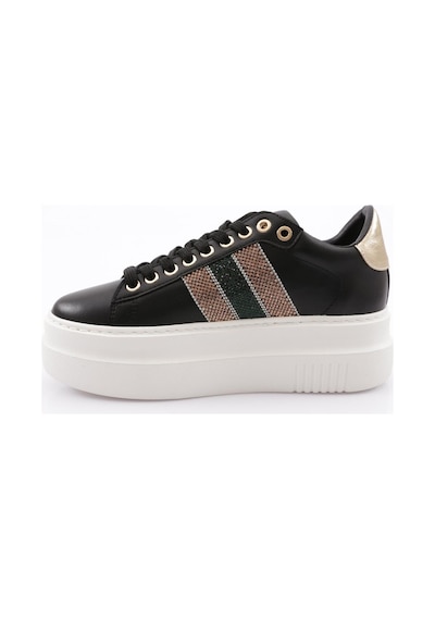 Dgn Es865 Kadin Kalin Silver Taşli Sneakers Ayakkabi ES865-2007-R12593 Beyaz - Siyah