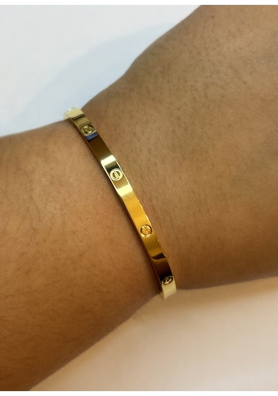 Unisex Şans Model Gold Renk 22 Ölçü Çelik Bilezik Gold