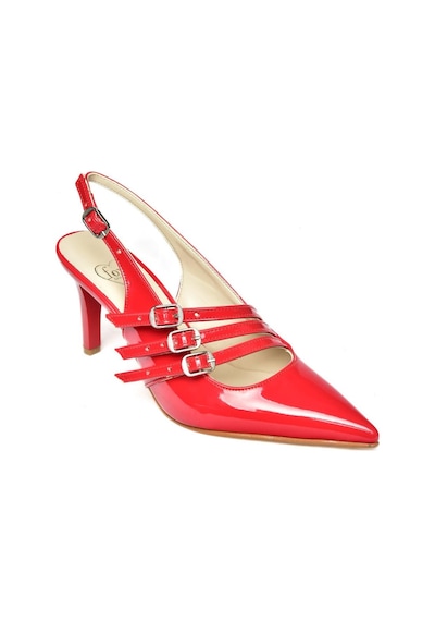 Fox Shoes R654218308 Kırmızı Rugan İnce Topuklu Kadın Ayakkabı Kırmızı