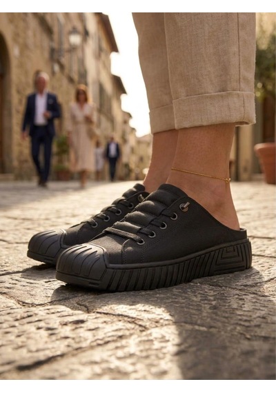 Gamelu Poem Kadın Lastikli Memory Foam Sneaker Terlik Siyah