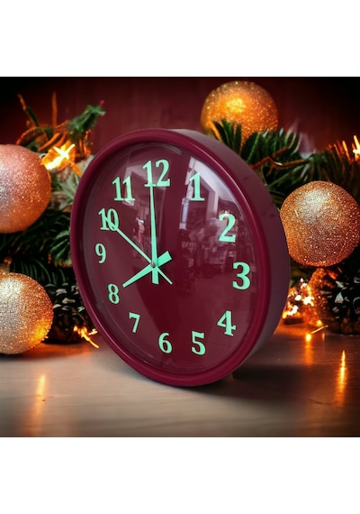 Fosforlu Gece Parlayan 28 Cm Duvar Saati 4 Adet Çanta Hediyeli Kırmızı Fosforlu Gece Parlayan 28 Cm Duvar Saati 4 Adet Çanta Hediyeli Kırmızı