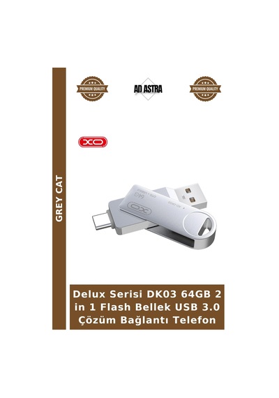 Delux Serisi Dk03 64gb 2 İn 1 Flash Bellek Usb 3.0 Çözüm Bağlantı Telefon