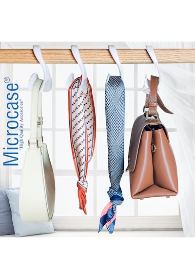 Microcase Sert Abs Plastik Portatif Mini Dolap İçi Çanta Askısı 4 Adet - Al5016 Pembe