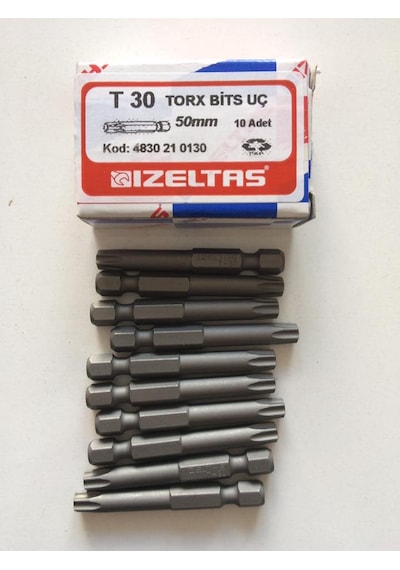 İzeltaş T30 Tork Bits Uç 50 Mm Buldex Vida Sıkma Ucu 10 Adet İzeltaş T30 Tork Bits Uç 50 Mm Buldex Vida Sıkma Ucu 10 Adet