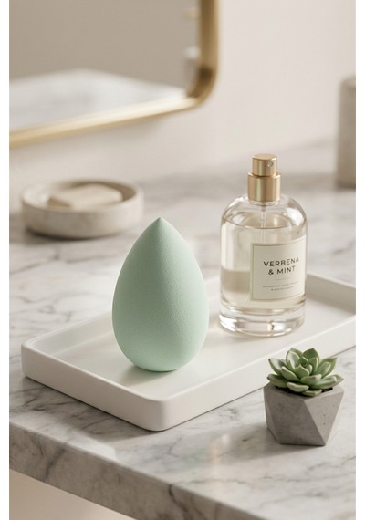 Makyaj Süngeri Yeşil Beauty Blender Fondöten Ve Kapatıcı Uygulama Süngeri, 6 Cm