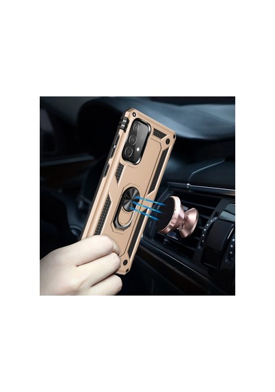 Newface - 838 - Samsung Galaxy A33 5g Kılıf Sofya Yüzüklü Silikon Kapak - Edntrend - - Gold