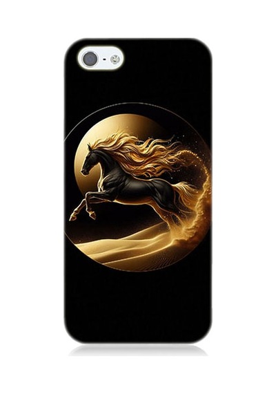 Apple Uyumlu iPhone 6 Altın At Desenli Silikon Kılıf