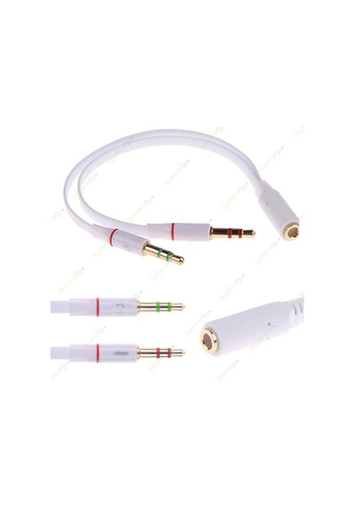 Kulaklık Mikrofon Ayırıcı Y Splitter Kablo 2 X 3 5Mm Stereo