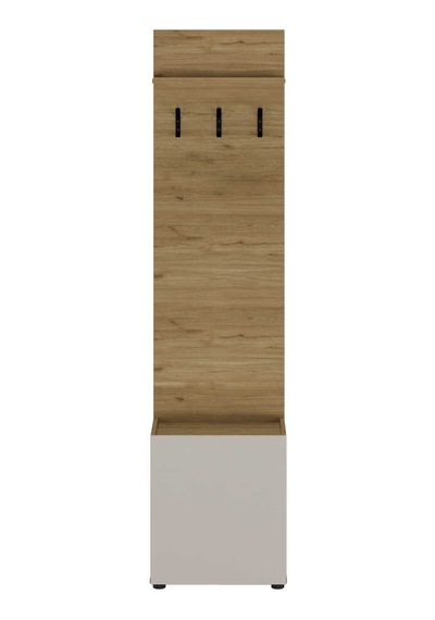 Porto Tek Kapaklı 3 Askılı Vestiyer - Florida Meşe/vizon 51x210x34 Cm Florida Meşe/beyaz