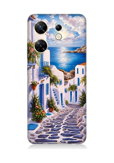 Infinix Zero 30 4g Uyumlu Beyaz Sokak  Desenli Silikon Kılıf