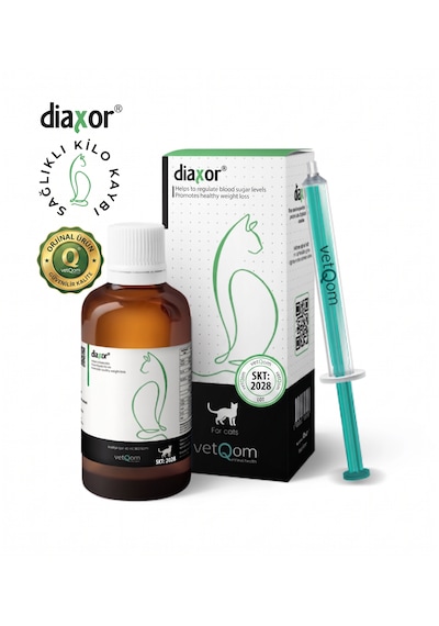 Vetqom Diaxor 45 Ml Kediler İçin Yağ Yakıcı, Enerji Verici L-karnitin Damla