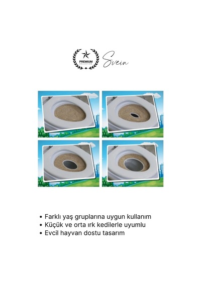 Kedi Kedi Klozet Alıştırma Seti Wc Uyumlu Kum Kabı Tuvalet Eğitim Aparatı Yavru & Yetişkin İçin