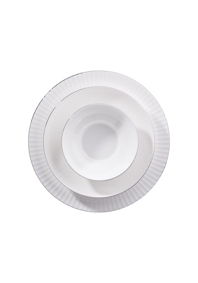 Korkmaz Lina Collection 53 Parça Platin Yemek Takımı A8195 Beyaz
