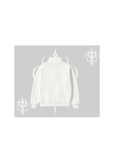 Tarzsokak Beyaz Yarım Fermuarlı Sweatshirt Vampir Dış