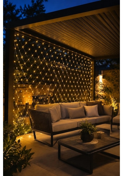 Dekoratif Led File Işık Ağ Tasarımlı Balkon Bahçe Ve Oda Aydınlatması Renkli 98018977