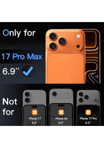 Kamera Lens Koruyucu İçin İphone 17 Pro Max 6.9 Inç Tam Kapsamlı 9h Temperli Cam Mat Metal Plaka, 1 Paket Turuncu, İphone 17 Pro Max