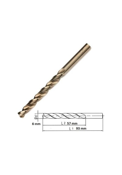 Makina Takım Mte HSS-E Altın Seri İnox Delme Matkap Ucu 6mm