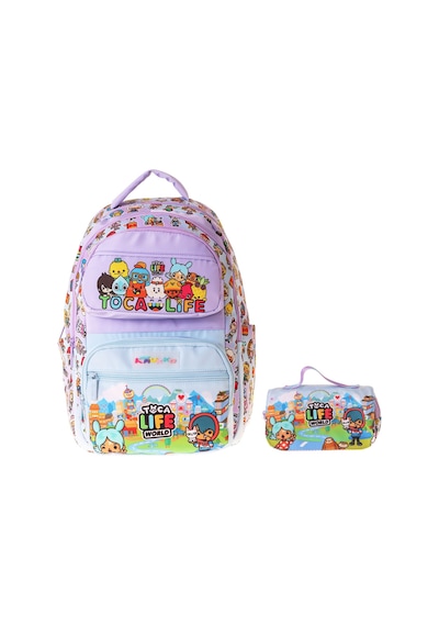 Kaukko Kids Toca Life Lila - Turkuaz Kız Çocuk İlkokul Sırt Çantası Ve Kalem Çantası Seti - Setkk-l5338c Çok Renkli