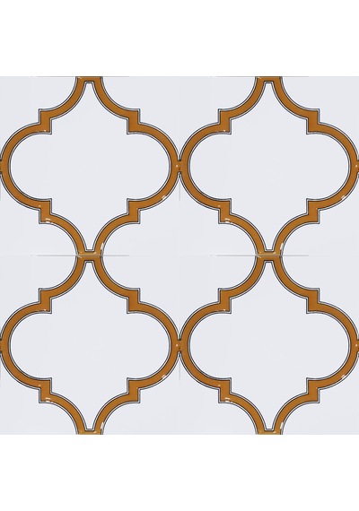 Armada Çini 20x20 Cm Sp 103 Arabesk Sarı Beyaz Desenli Kütahya Çi