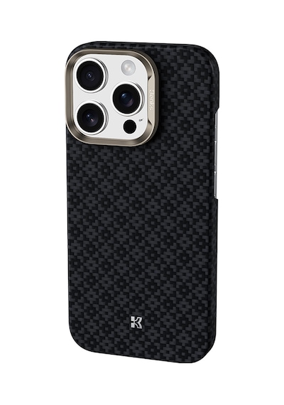 Apple Uyumlu iPhone 16 Pro Max  Kılıf M-safe Özellikli Benks Armorair Armorgrid Serisi Kevlar Kapak Siyah Siyah