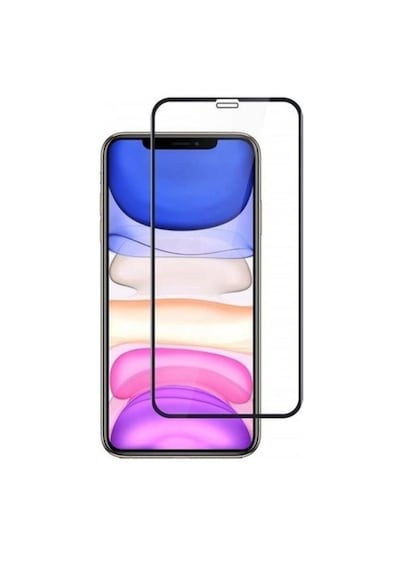 İphone Xr -11 Siyah Kenarlı Tam Kaplayan Cam Ekran Koruyucu