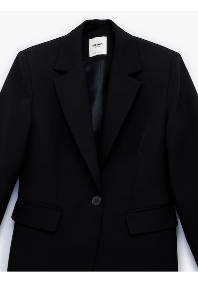 Koton Geniş Yaka Uzun Kollu Slim Fit Düğmeli Cep Detaylı Blazer Ceket Siyah 6sak50007uw Siyah Koton Geniş Yaka Uzun Kollu Slim Fit Düğmeli Cep Detaylı Blazer Ceket Siyah 6sak50007uw Siyah