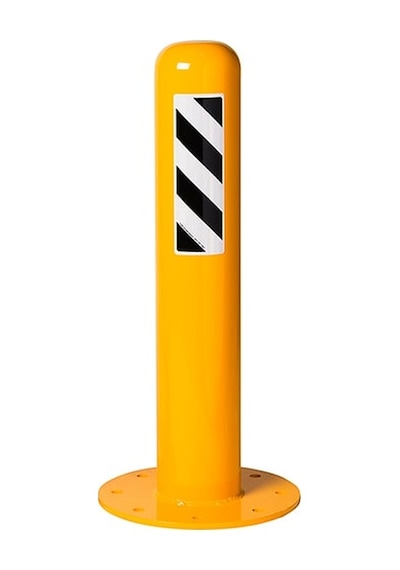 Demir Trafik Dubası Sabit Otopark Direği Metal Delinatör Dubası Bariyeri 40 Cm Sarı
