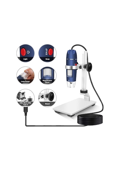 Jiusion Hd 2mp Usb Dijital Mikroskop 40-1000x Taşınabilir Büyütme Endoskop Kamera 8 Led'li Alüminyum Alaşım Sağlam Stant Otg Android Mac Windows 7 8 10 11 Linux Jiusion Hd 2mp Usb Dijital Mikroskop 40-1000x Taşınabilir Büyütme Endoskop Kamera 8 Led'li Alüminyum Alaşım Sağlam Stant Otg Android Mac Windows 7 8 10 11 Linux