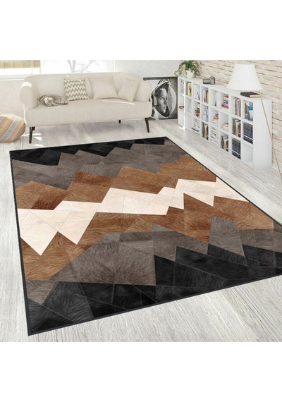 Rovigo Home Dijital Baskı Yıkanabilir Kaymaz Taban Salon Halısı RVG1545-HT1238 Çok Renkli