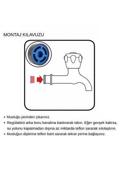 Avantaj Paketi 100 Lü Bahçe Musluğu Gömme Debi Regülatörü 9 L/dk %65 Su Tasarrufu Standart