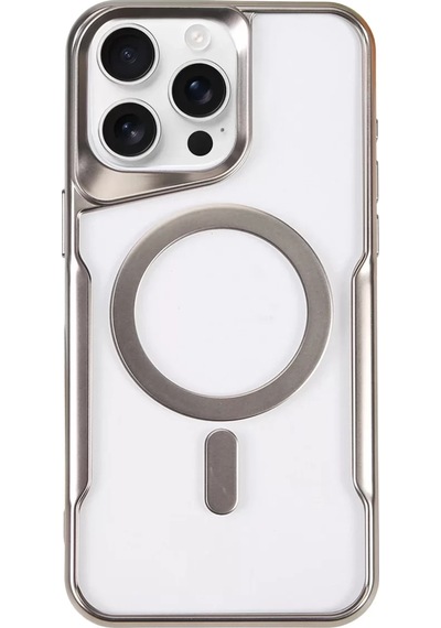 Newface Apple İphone 16 Pro Kılıf Boyi Magsafe Silikon Kapak - Gümüş