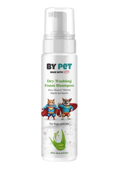 Tr Aloe Vera İçerikli Kedi Ve Köpek Kuru Yıkama Bakım Şampuanı Tüy Deri Bakım Köpüğü 200 Ml