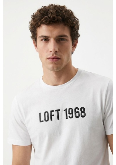 Loft Lf2042734 Erkek Kısa Kol T-shirt Beyaz