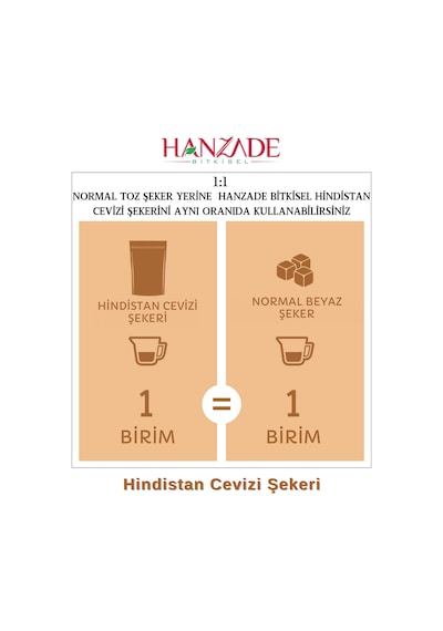 Hanzade Bitkisel Hindistan Cevizi Şekeri 500 G