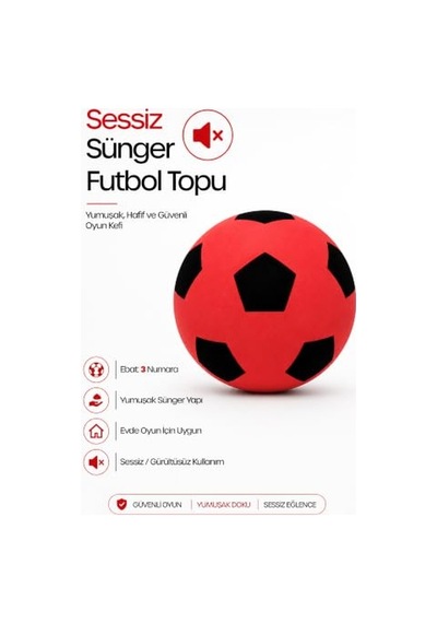 No:3 Futbol Topu Sessiz Sünger Gürültüsüz Yumuşak Evde Oynamaya Uygun Futbol Topu Kırmızı Sft7 Açık Kahverengi