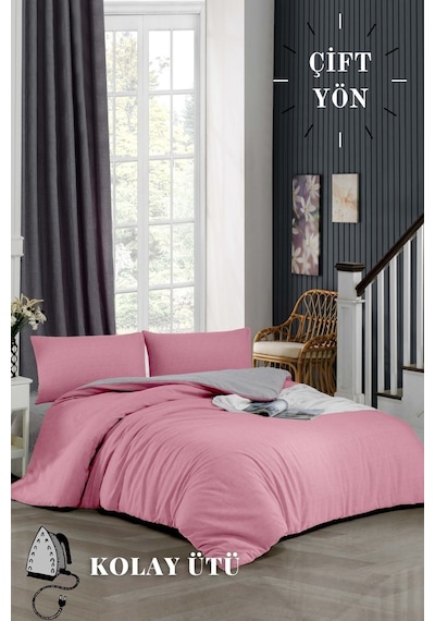 Ely Parker Kolay Ütü 200x200 Çift Kişilik Nevresim Takımı (Gri Lastikli Çarşaf+Yorgan Kılıfı+Y. Kılıfı) Pembe 200 x 200 Pembe Ely Parker Kolay Ütü 200x200 Çift Kişilik Nevresim Takımı (Gri Lastikli Çarşaf+Yorgan Kılıfı+Y. Kılıfı) Pembe 200 x 200 Pembe