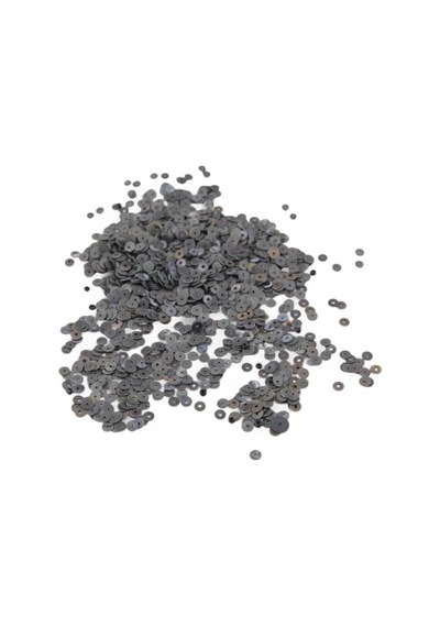 5 Mm Eskitme Gri Ortadan Delikli Pirinç Pul Payet 30 Gr 470 Adet