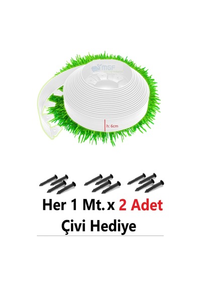 Mgf Çim Ayırıcı 25 Mt Beyaz Çim Sınırlayıcı Taş Toprak Ayıracı