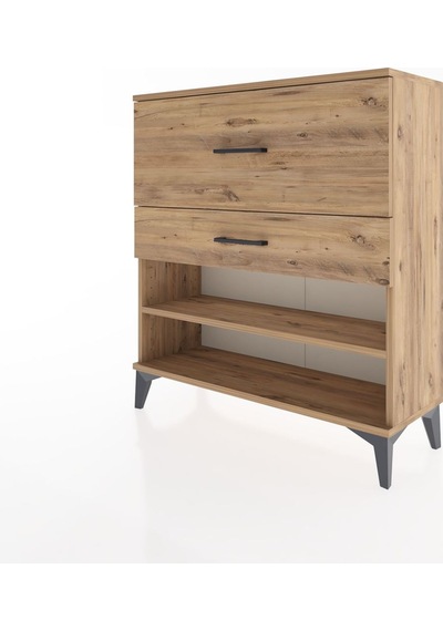Arges Şifonyer Tek Raflı 2 Çekmeceli 88x30x96 Çam-çam Çam