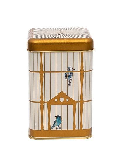 Bird Cage Desenli Kare Metal Saklama Kabı 10.5 x 10.5 x 16 CM 1.7 L Çok Renkli