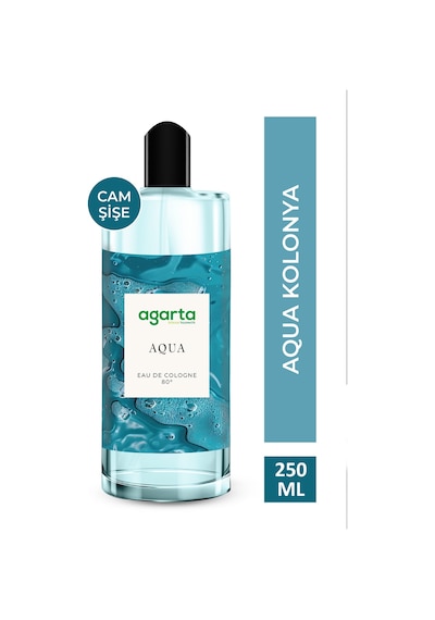 Agarta Cam Şişe 80 Derece Aqua Kolonya 250 ML