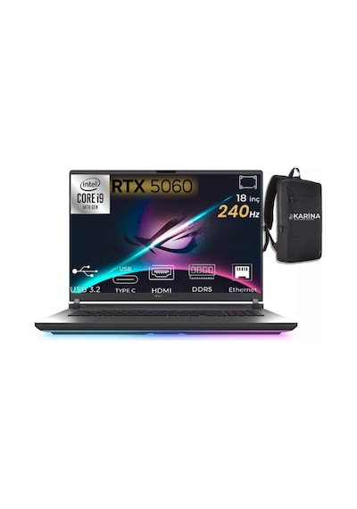 Asus Rog Strix G18 G815JMR-S9035 K26 i9-14900HX 40 GB 512 GB SSD 15.6" W11P  Dizüstü Bilgisayar