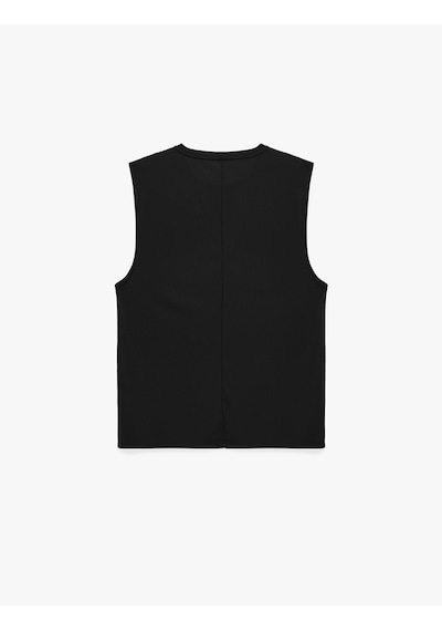 Koton Bisiklet Yaka Straight Fit Kolsuz Spor Atlet Siyah 6sam30017nk